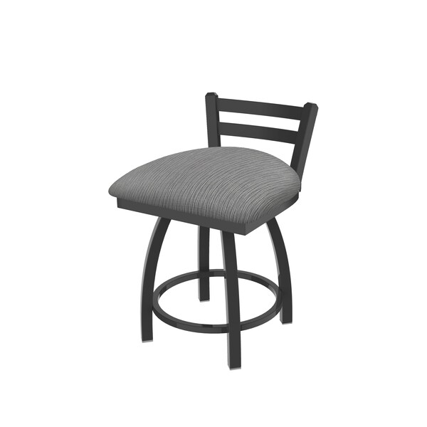 18" Low Back Swivel Vanity Stool, Pewter Finish, Graph Seat